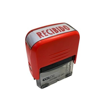 (500700R) COLOP SELLO PRINTER C20 FORMULA " RECIBIDO " ALMOHADILLA E/20 14X38MM ROJO