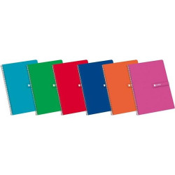 (100430069) ENRI CUADERNO ESPIRAL FOLIO T/ DURA 80H DOBLE PAUTA 3MM 60GR  COLORES SURTIDOS