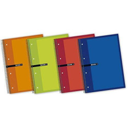 (100430093) ENRI CUADERNO ESPIRAL MICROPERFORADO 120H+40H A4+ 5X5MM 4 TALADROS 5 BANDAS COLOR T/EXTRADURAS C/SURTIDOS