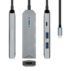 (ASUC-4P002-GR) AISENS DOCK STATION 4 EN 1 USB-C A 1XHDMI