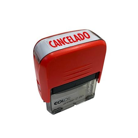 (500672R) COLOP SELLO PRINTER C20 FORMULA " CANCELADO " ALMOHADILLA E/20 14X38MM ROJO
