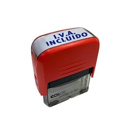 (500688) COLOP SELLO PRINTER C20 FORMULA " IVA INCLUIDO " ALMOHADILLA E/20 14X38MM ROJO