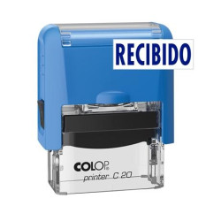 (500700A) COLOP SELLO PRINTER C20 FORMULA " RECIBIDO " ALMOHADILLA E/20 14X38MM AZUL