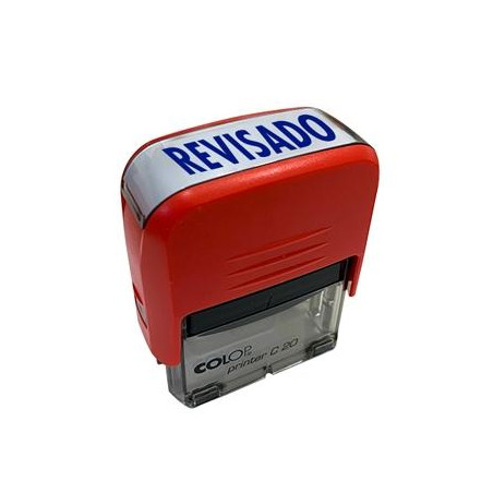 (500703R) COLOP SELLO PRINTER C20 FORMULA " REVISADO " ALMOHADILLA E/20 14X38MM ROJO