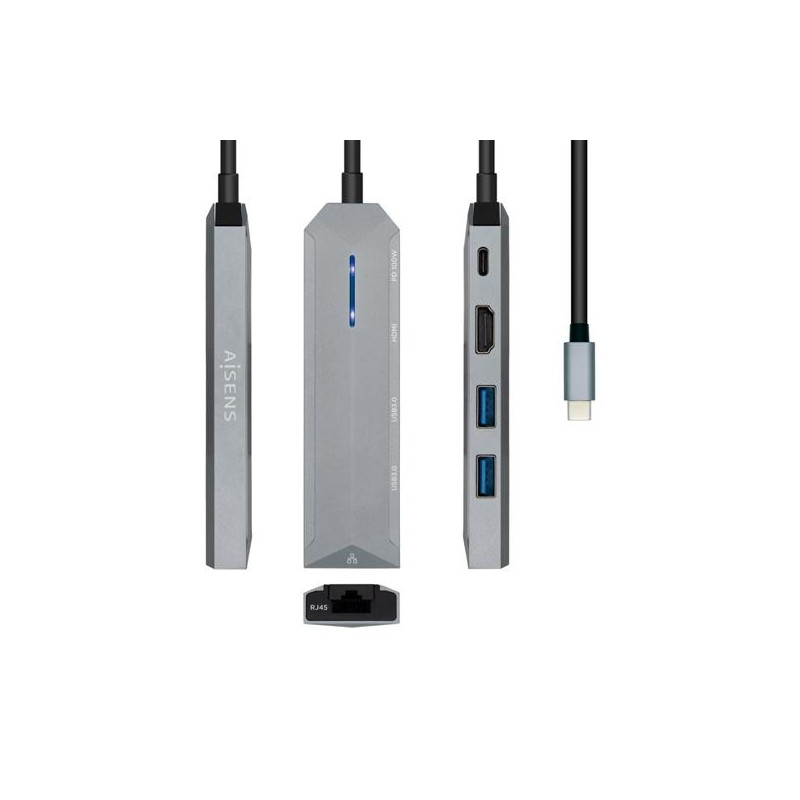 (ASUC-5P003-GR) AISENS DOCK STATION 5 EN 1 USB-C A 1XHDMI