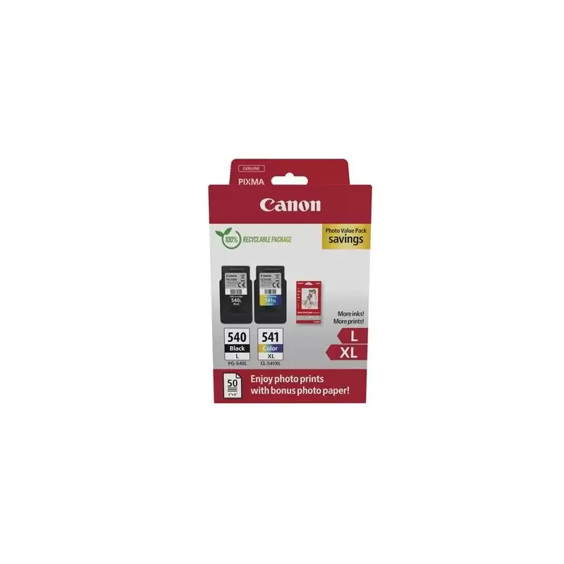 (5224B012) CANON TINTA ECOPACK BK+ C / M / Y + 50H PAPEL FOTOGRÁFICO 10X15 PARA PIXMA MG 2150/2250/3150/3250/3550/3650/3650...