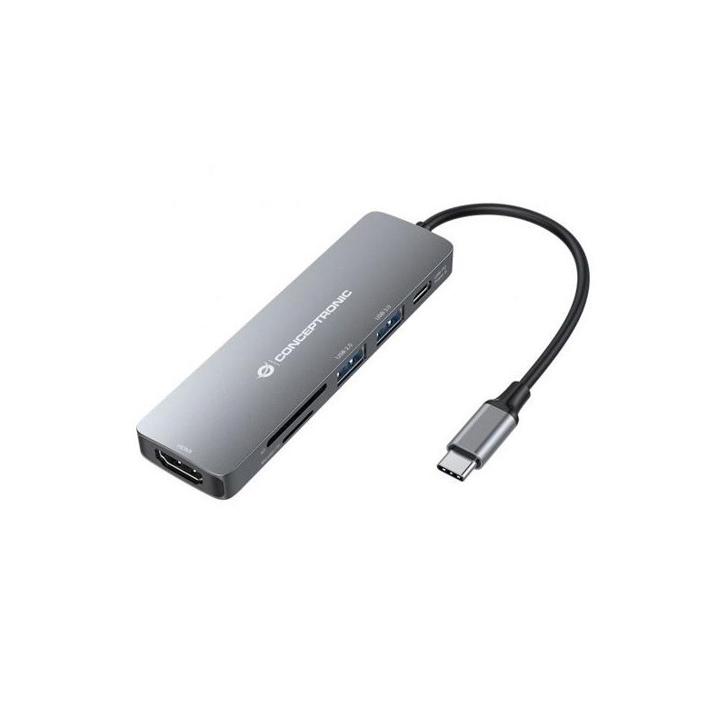 (DONN11G) CONCEPTRONIC ADAPTADOR USB-C 6EN1 HDMI-USB-C USB 3.0 LECTOR SD