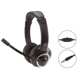 (POLONA02B) CONCEPTRONIC AURICULARES JACK 3.5 MM MICROFONO FLEXIBLE CONTROL VOLUMEN NEGRO