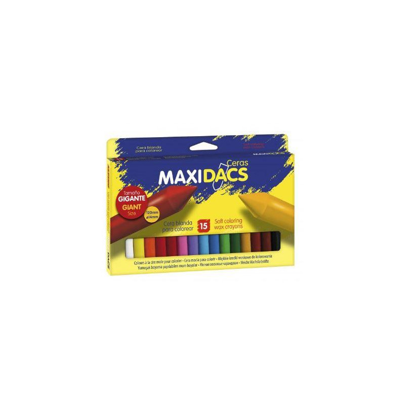 (DX050216) DACS MAXIDACS CERAS 120MM TAMAÑO GIGANTE SURTIDOS -ESTUCHE DE 15U-