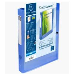 (59982E) EXACOMPTA CARPETA DE PROYECTOS KREA COVER 40MM CIERRE CON CLIP A4 PP AZUL