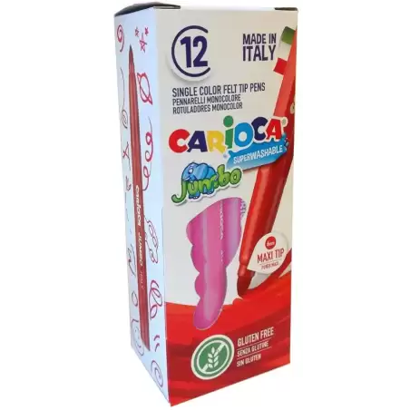 (4013012) CARIOCA ROTULADOR JUMBO PUNTA MAXI ROSA CAJA 12 UD