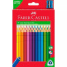 (116530) FABER CASTELL LÁPICES DE COLORES JUMBO TRIANGULAR + SACAPUNTAS C/SURTIDOS ESTUCHE 30 UD