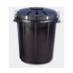(13260) CUBO BASURA REDONDO CON TAPA 70L NEGRO