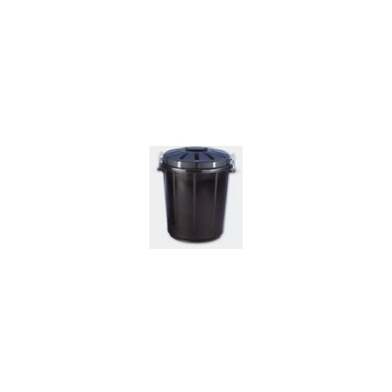 (13260) CUBO BASURA REDONDO CON TAPA 70L NEGRO