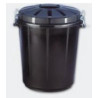 (13260) CUBO BASURA REDONDO CON TAPA 70L NEGRO