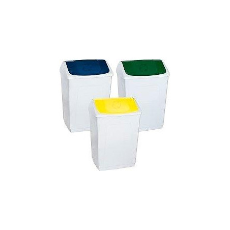 (24260AZ) DENOX PAPELERA TAPA BASCULANTE 55L AZUL