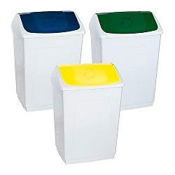 (24260BL) DENOX PAPELERA TAPA BASCULANTE 55L BLANCO