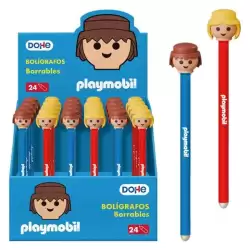 (79731) DOHE BOLÍGRAFO BORRABLE PLAYMOBIL 1.0MM TINTA AZUL C/SURTIDOS EXPOSITOR 24 UD