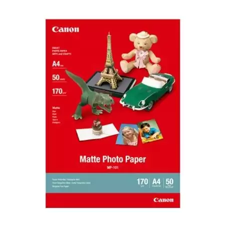 (7981A005) CANON PAPEL FOTOGRÁFICO MP-101 DIN A4 170GR INKJET PAQUETE 50H BLANCO MATE