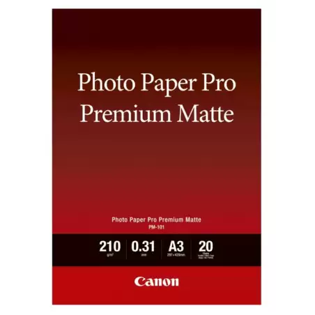 (8657B006) CANON PAPEL FOTOGRAFICO PM-101 A3 PRO PREMIUM MATTE 210GR. (20 HOJAS)