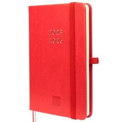 (636101326) FINOCAM AGENDA MÍNIMAL 18 MESES M3 SVH CIERRE C/GOMA TAPA DURA ROJO 2025-2026