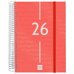 (741103026) FINOCAM AGENDA ESPIRAL YEAR E10-155X212MM 1DP TAPA PP ROJO 2026
