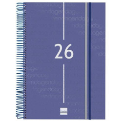 (741111026) FINOCAM AGENDA ESPIRAL YEAR E40-210X297MM 1DP TAPA PP AZUL 2026