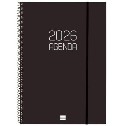 (742856026) FINOCAM AGENDA ESPIRAL OPAQUE E40-210X297MM SVV TAPA PP NEGRO 2026