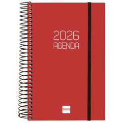 (742907426) FINOCAM AGENDA ESPIRAL OPAQUE E5-117X181MM 1DP TAPA PP BURDEOS 2026