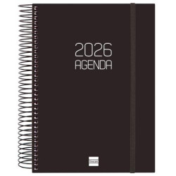 (742916026) FINOCAM AGENDA ESPIRAL OPAQUE E10-155X212MM 1DP TAPA PP NEGRO 2026