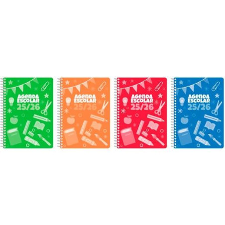 (23002731) DIDEX AGENDA ESCOLAR A6 1DP TAPA PP C/SURTIDOS 2025-2026