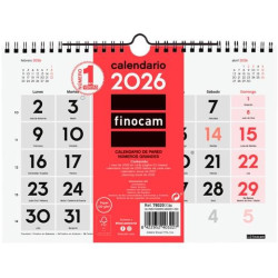 (780200026) FINOCAM CALENDARIO DE PARED NÚMEROS GRANDES S-210X150MM MV NEUTRO 2026