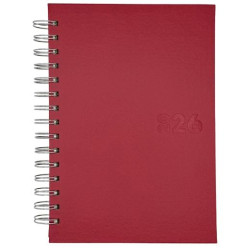 (25002534) DIDEX AGENDA BOSTON ESPIRAL 21DZ 14.5X21CM ROJO 2026
