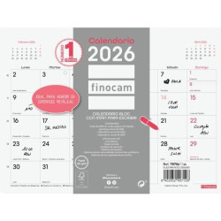 (787047326) FINOCAM CALENDARIO BLOC CON IMÁN PARA ESCRIBIR S-210X150MM MV CHIC BLANCO 2026