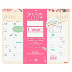 (787510126) FINOCAM CALENDARIO BLOC CON IMÁN PARA ESCRIBIR 250X200MM MV DESIGN 2026