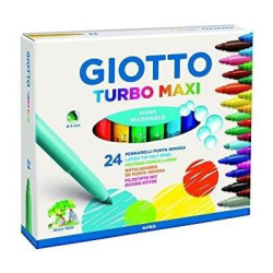 (F455000) GIOTTO ROTULADORES TURBO MAXI COLORES SURTIDOS ESTUCHE 24 UD