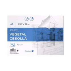 (324938) GOLDEN BLOC PAPEL VEGETAL ENCOLADO 10 HOJAS 70 GR. 29,7X42 CM
