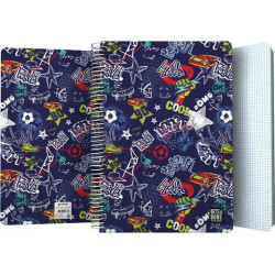 (16502475) GRAFOPLÁS CUADERNO SR3 80H FOLIO 90GR 4X4MM 5 BANDAS COLOR TAPA PP BITS&BOBS STAR
