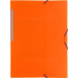 (04801252) GRAFOPLÁS CARPETA CON GOMAS COLORGRAF FOLIO 3 SOLAPAS PP NARANJA TRANSLÚCIDO