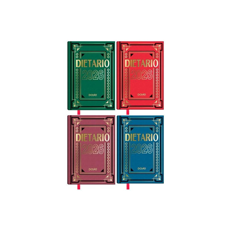 (11154-2026) DOHE DIETARIO OCTAVO 11.5X16.5CM DP CARTÓN GELTEX C/SURTIDOS 2026