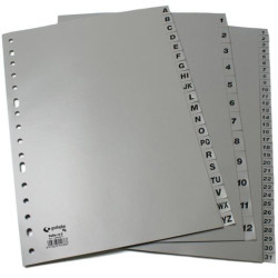 (44409071) GRAFOPLÁS JUEGO DE ABECEDARIO FOLIO 16 TALADROS PP OPACO GRIS