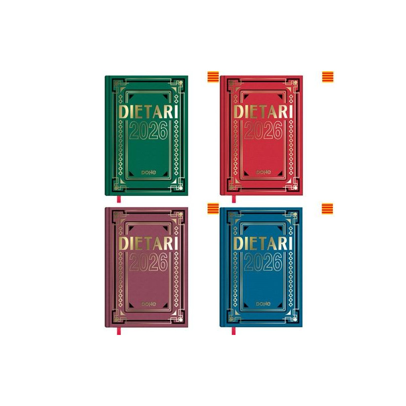 (11157-2026) DOHE DIETARIO CUARTO 15X21CM DP CARTÓN GELTEX C/SURTIDOS 2026 CATALÁN