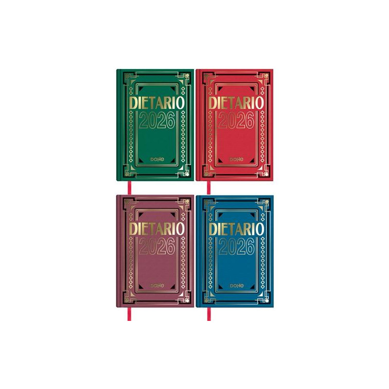 (11152-2026) DOHE DIETARIO CUARTO 15X21CM DP CARTÓN GELTEX C/SURTIDOS 2026