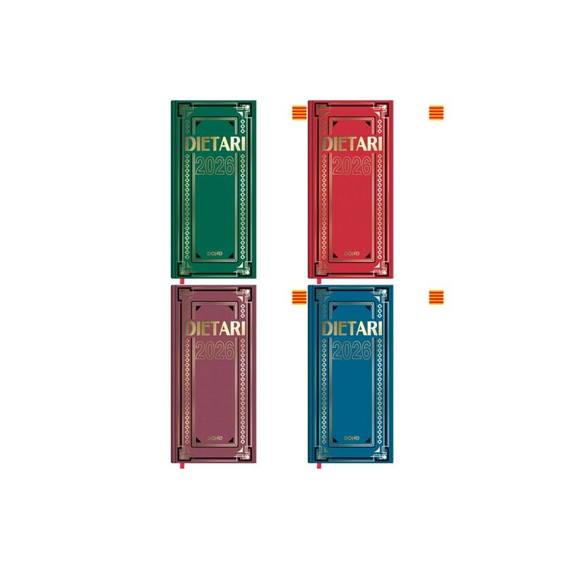 (11156-2026) DOHE DIETARIO DOS TERCIOS 14.5X31CM DP CARTÓN GELTEX C/SURTIDOS 2026 CATALÁN