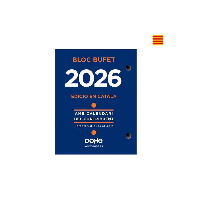 (11604-2026) DOHE BLOQUE BUFETE ANUAL 8.5X11CM CATALÁN 2026