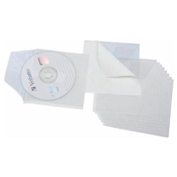 (13700000) GRAFOPLÁS FUNDAS PVC ADHESIVAS PARA CD 127X127MM BLANCO BOLSA -10U-