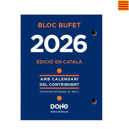 (11604-2026) DOHE BLOQUE BUFETE ANUAL 8.5X11CM CATALÁN 2026