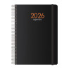 (11620-2026) DOHE AGENDA ANUAL SYNCRO ESPIRAL 15X21CM DP CIERRE C/GOMA PP NEGRO 2026