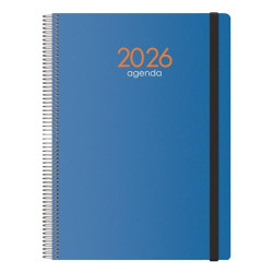 (11625-2026) DOHE AGENDA ANUAL SYNCRO ESPIRAL 21X29.7CM DP CIERRE C/GOMA PP AZUL 2026