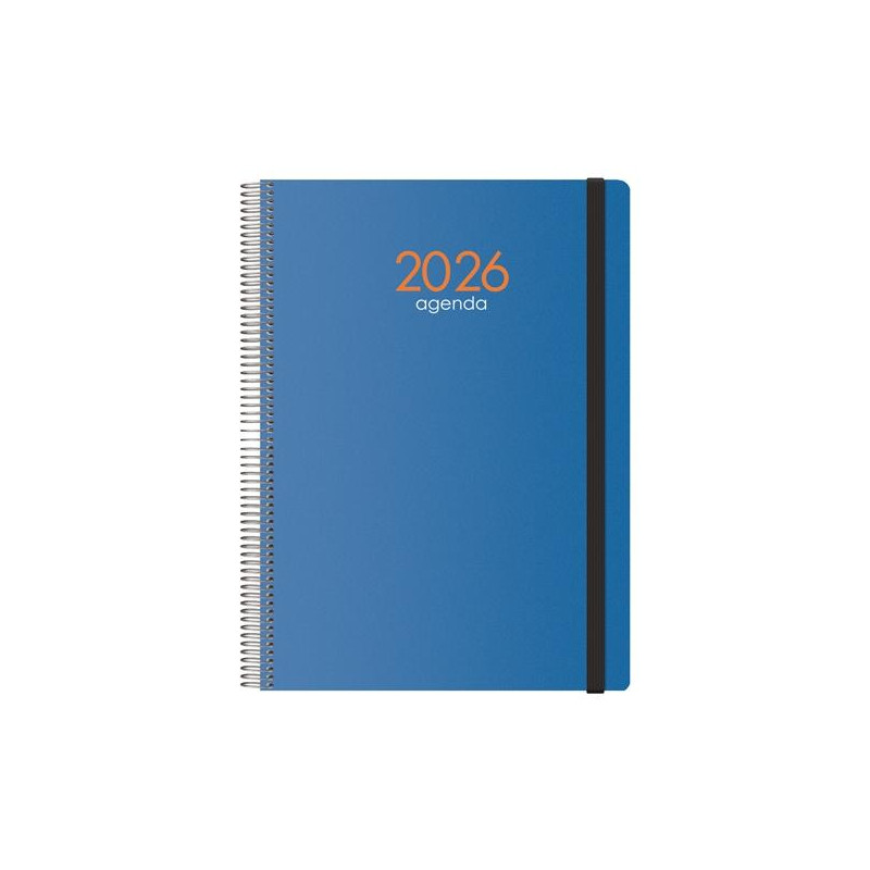 (11625-2026) DOHE AGENDA ANUAL SYNCRO ESPIRAL 21X29.7CM DP CIERRE C/GOMA PP AZUL 2026